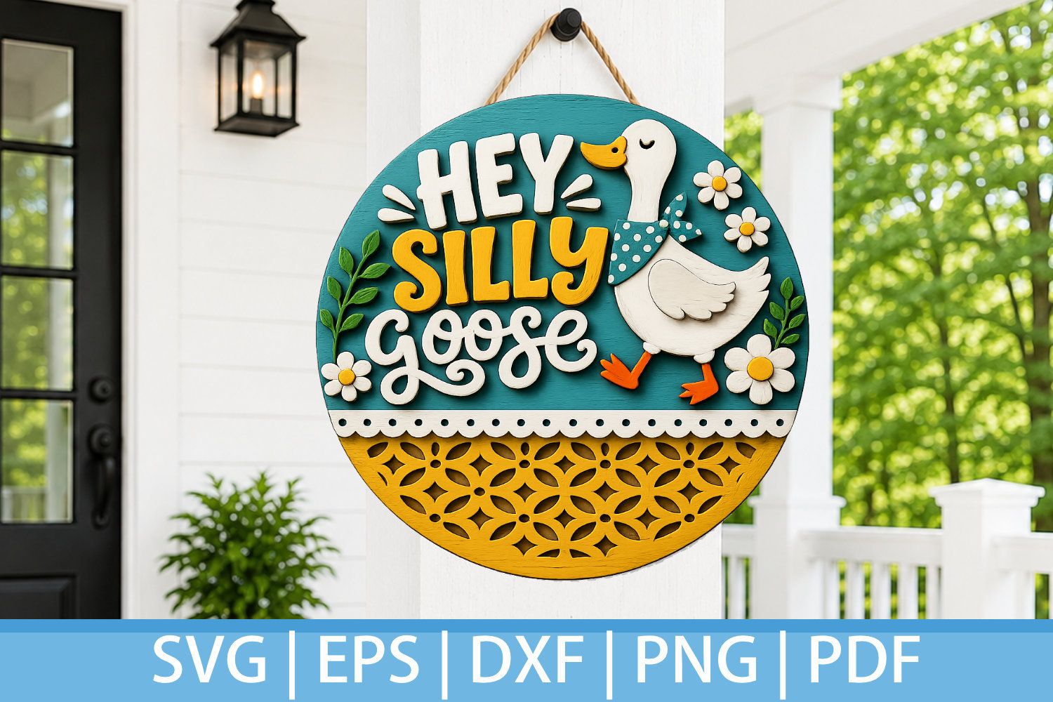Silly Goose SVG | Laser Cut Door Hanger