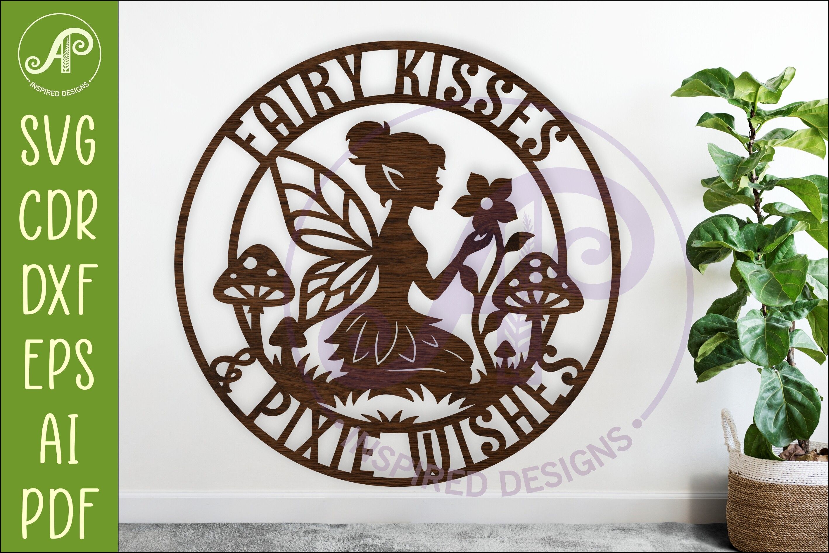 Fairy Kisses, Pixie Wishes SVG Wall Sign
