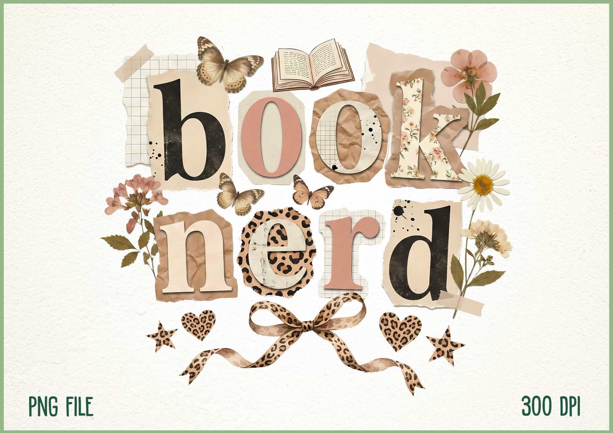 Book Nerd Vintage Cottagecore Reader PNG